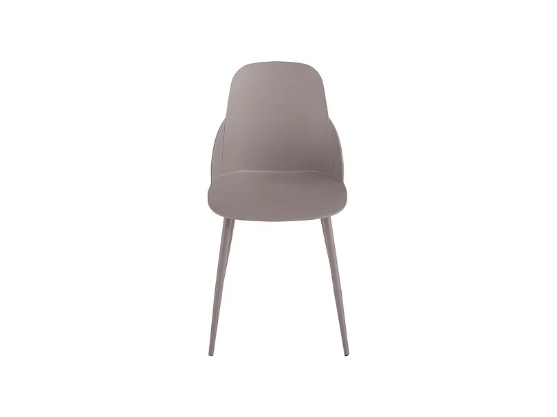 Lot de 2 chaises modernes gris tourterelle "Solinea" en polypropylène avec structure en métal cm 44x51 82h