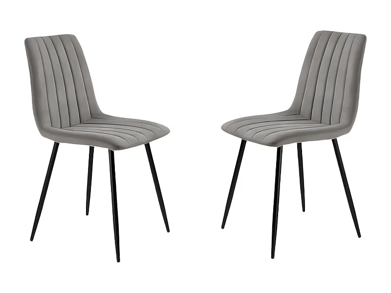 Set van 4 moderne eetkamerstoelen in grijze stof "Palmer" gewatteerd cm 45x54 88h