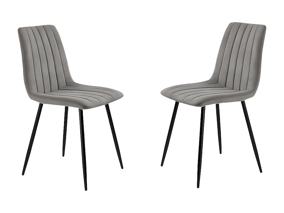 4er-Set moderne Esszimmerstühle aus grauem Stoff "Palmer", gepolstert, 45 x 54 x 88 cm