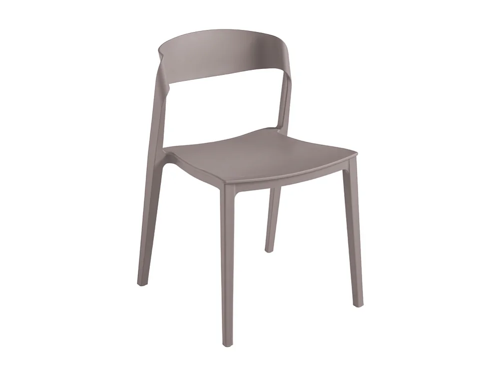 Conjunto de 2 sillas modernas apilables gris tórtola "Quorathis" de polipropileno para comedor cm 49x52 77h