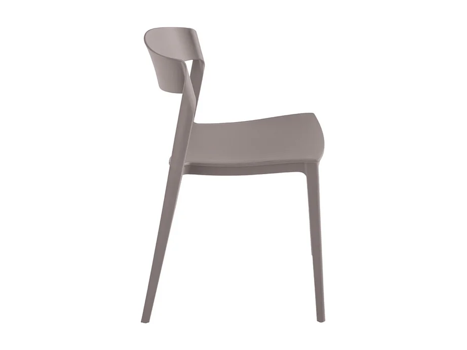 Conjunto de 2 sillas modernas apilables gris tórtola "Quorathis" de polipropileno para comedor cm 49x52 77h