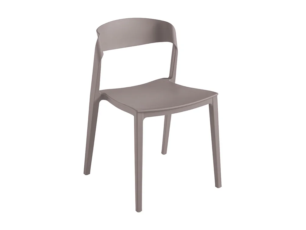 Conjunto de 2 cadeiras modernas empilháveis ​​cinzento pomba "Quorathis" em polipropileno para sala de jantar cm 49x52 77h