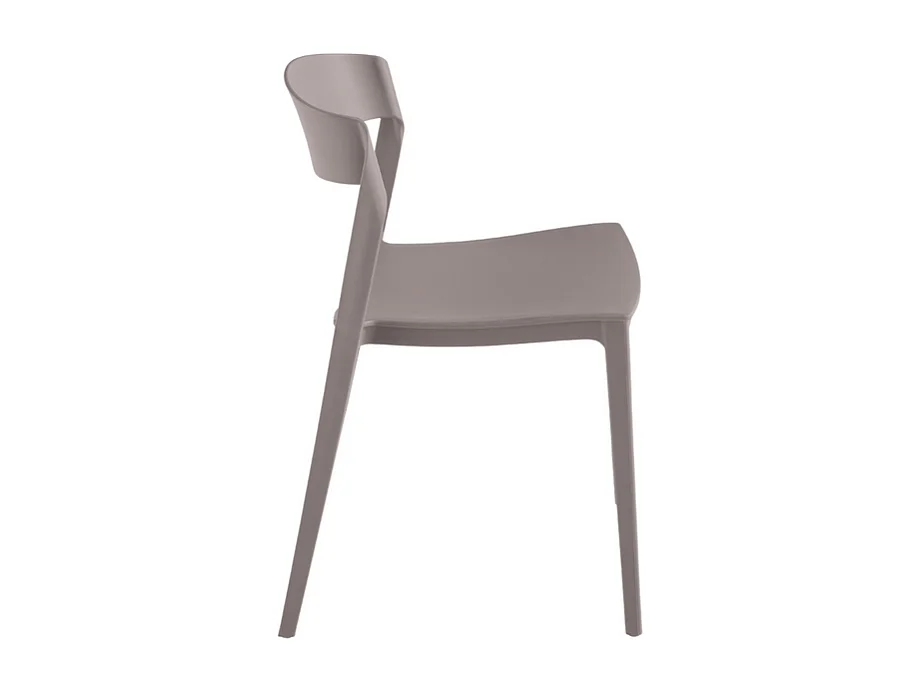 Conjunto de 2 cadeiras modernas empilháveis ​​cinzento pomba "Quorathis" em polipropileno para sala de jantar cm 49x52 77h