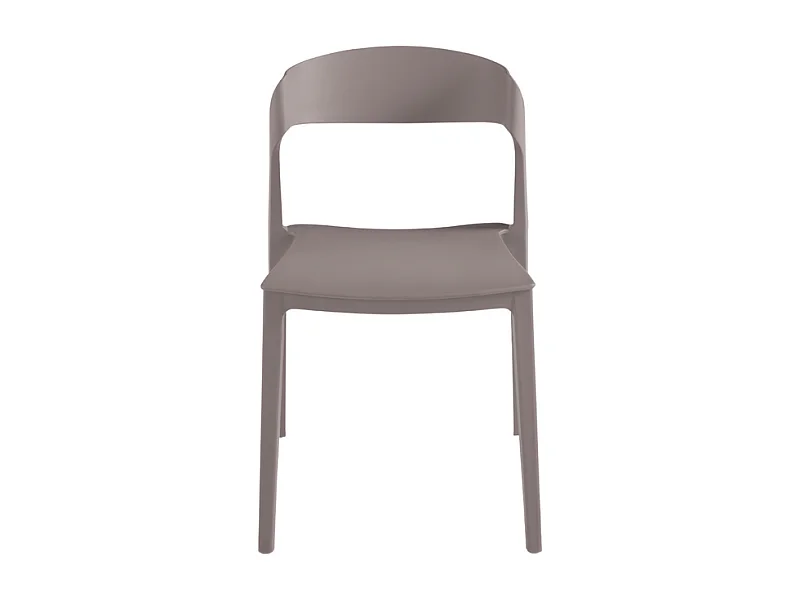Set van 2 moderne stapelbare duifgrijze stoelen "Quorathis" in polypropyleen voor eetkamer cm 49x52 77h