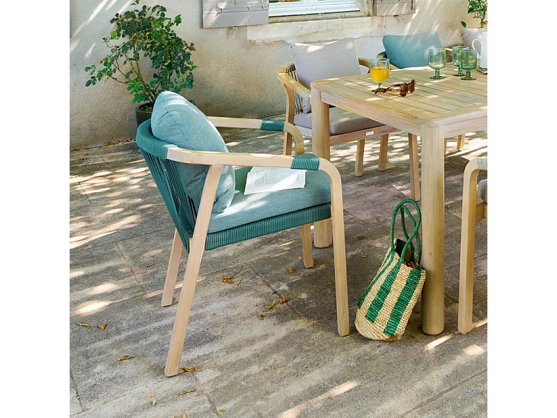 Fauteuil de jardin Papouasie acacia vert olive Hespéride