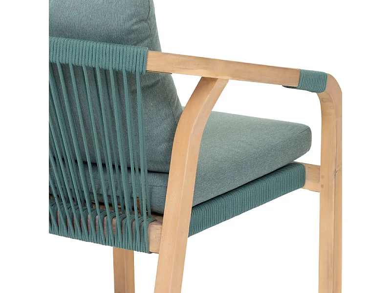 Fauteuil de jardin Papouasie acacia vert olive Hespéride