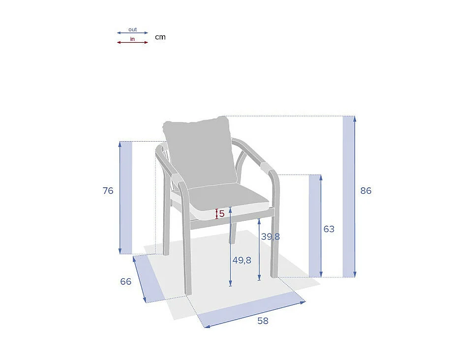 Fauteuil de jardin Papouasie acacia vert olive Hespéride