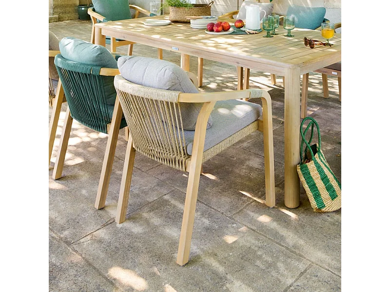 Fauteuil de jardin Papouasie acacia vert olive Hespéride