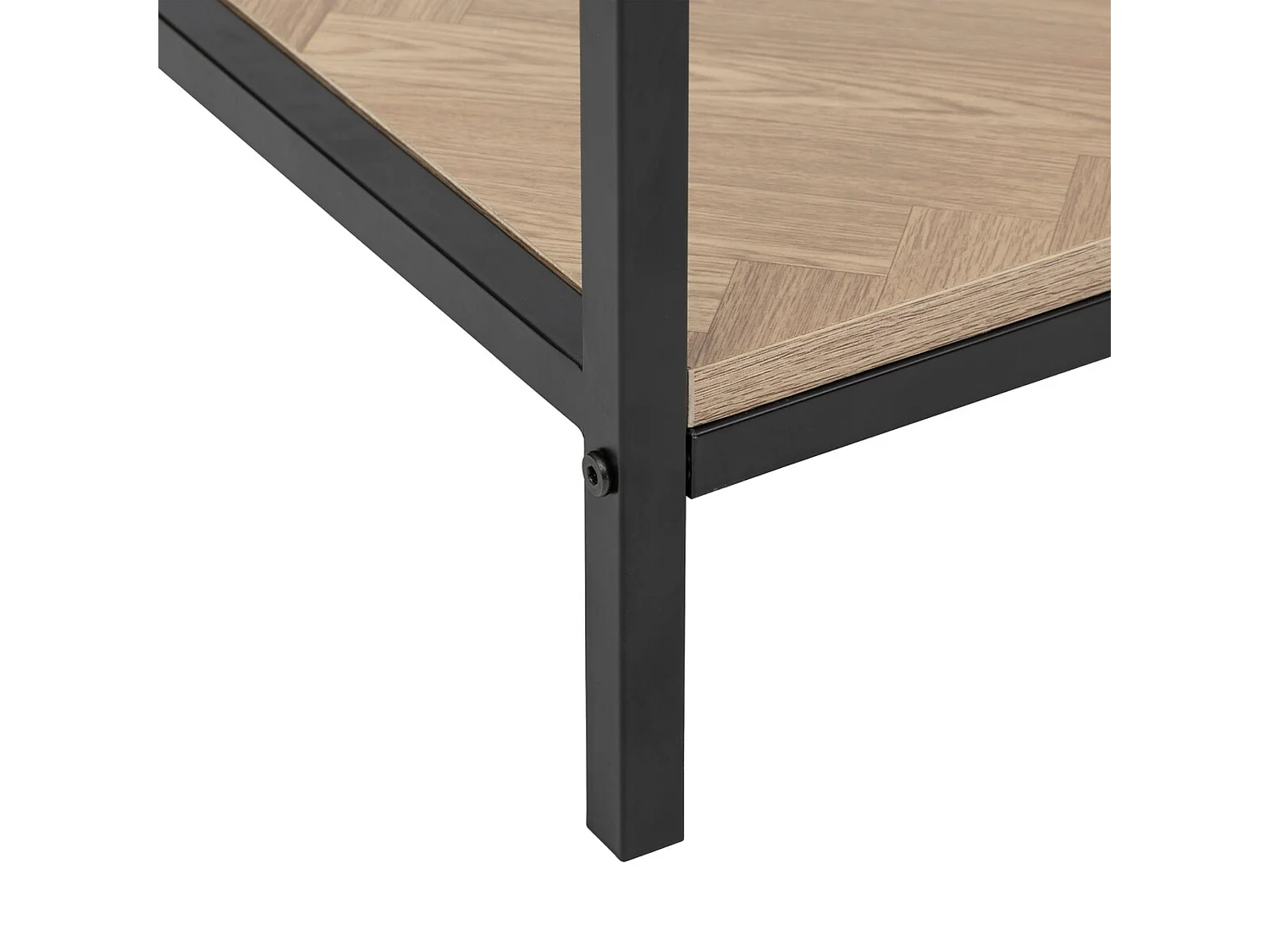 Console 2 Tiroirs "Chevrons" 110cm Naturel & Noir