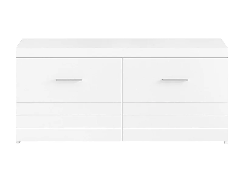 SoBuy Banc à Chaussures avec 2 Portes, Banc de Rangement, Meuble d'Entrée L100xP35xH45 cm, Blanc FSR178-W