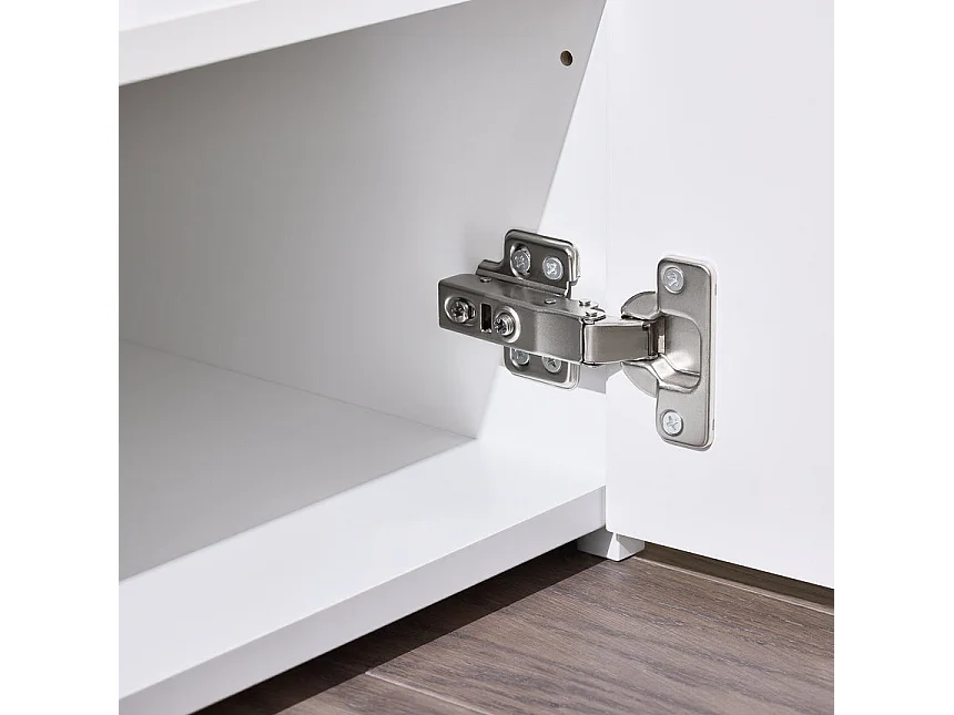 SoBuy Banc à Chaussures avec 2 Portes, Banc de Rangement, Meuble d'Entrée L100xP35xH45 cm, Blanc FSR178-W