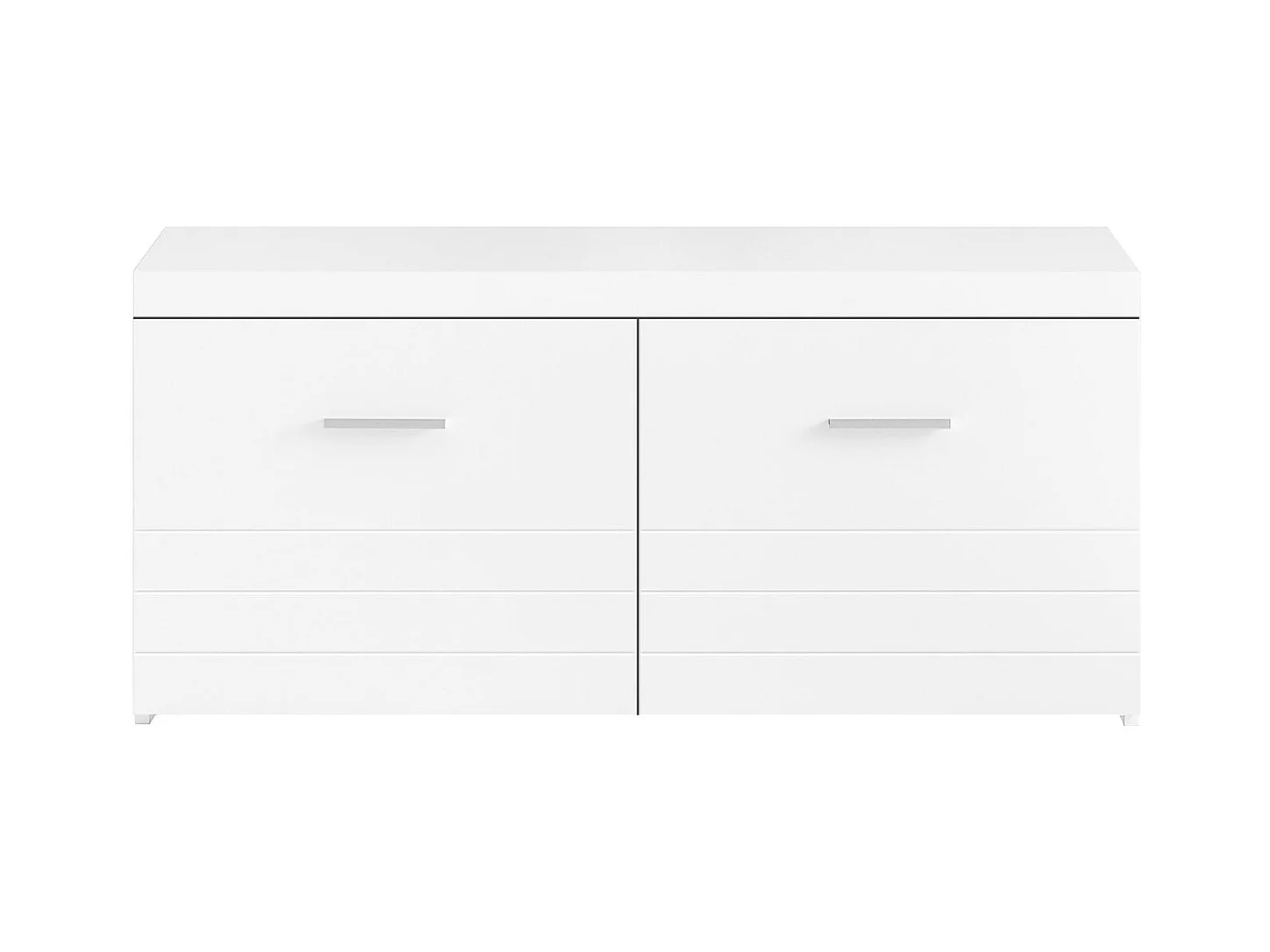 SoBuy Banc à Chaussures avec 2 Portes, Banc de Rangement, Meuble d'Entrée L100xP35xH45 cm, Blanc FSR178-W