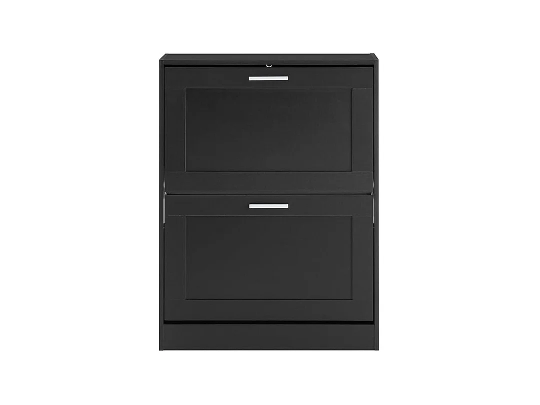 SoBuy Meuble à Chaussures avec 2 Abattants pour Entrée - L60xP25xH80 cm, Noir FSR137-SCH