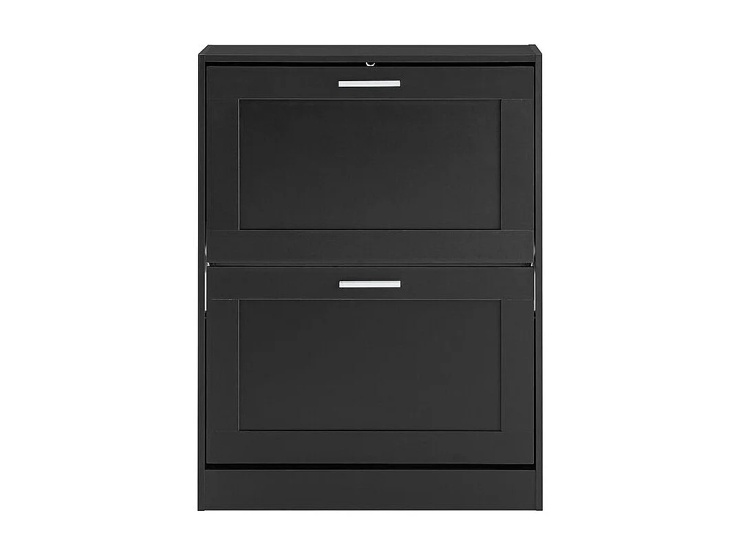 SoBuy Meuble à Chaussures avec 2 Abattants pour Entrée - L60xP25xH80 cm, Noir FSR137-SCH