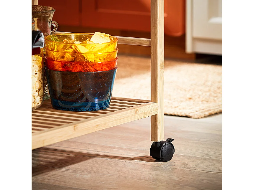 SoBuy SVW24-N Chariot de Service à Roulettes, Desserte de Cuisine Roulante,  Étagère de Cuisine, Meuble de Rangement à 3 Niveaux avec Poignée, pour Cuisine, Salle à