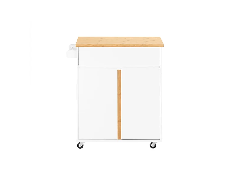 SoBuy FKW125-WN Carrito de Cocina con 1 Cajón y 2 Puertas 1 Toallero 74 x 40 x 85 cm