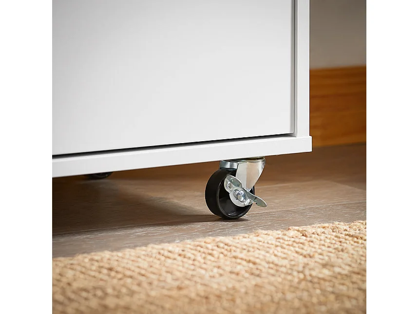 SoBuy FKW125-WN Desserte de Cuisine à roulettes îlot de Cuisine Chariot de Service avec 1 Tiroirs, 2 Portes, 4 étages à l'intérieur