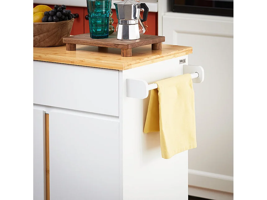 SoBuy FKW125-WN Desserte de Cuisine à roulettes îlot de Cuisine Chariot de Service avec 1 Tiroirs, 2 Portes, 4 étages à l'intérieur