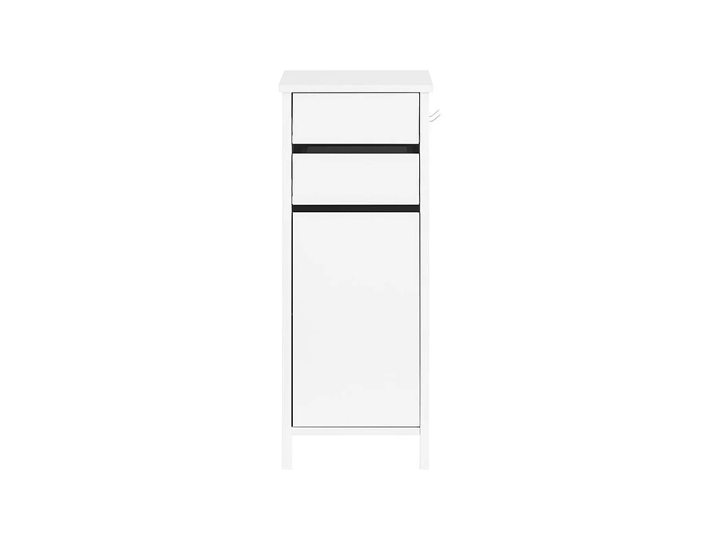 SoBuy FWT108-W Caisson de Bureau, Organiseur Bureau, Meuble de Rangement, Bout de Canapé, Table de Chevet, Armoire Rangement à 2 Tiroirs et 1 Porte, Blanc