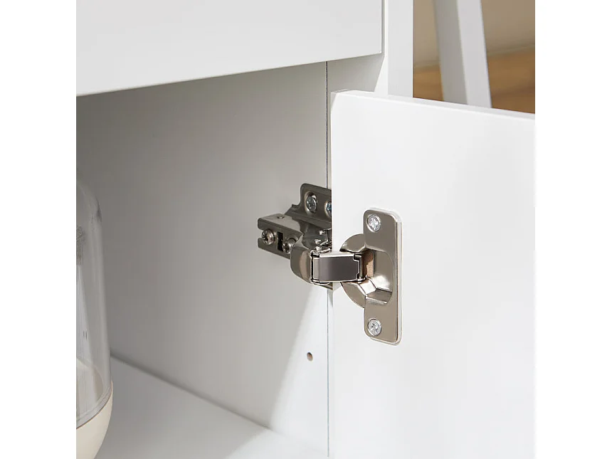 SoBuy FWT108-W Caisson de Bureau, Organiseur Bureau, Meuble de Rangement, Bout de Canapé, Table de Chevet, Armoire Rangement à 2 Tiroirs et 1 Porte, Blanc