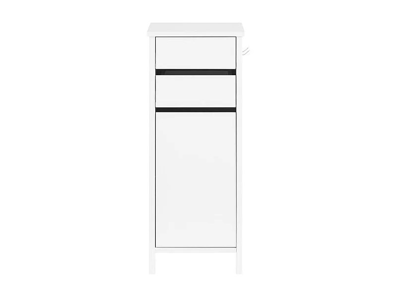 SoBuy FWT108-W Caisson de Bureau, Organiseur Bureau, Meuble de Rangement, Bout de Canapé, Table de Chevet, Armoire Rangement à 2 Tiroirs et 1 Porte, Blanc