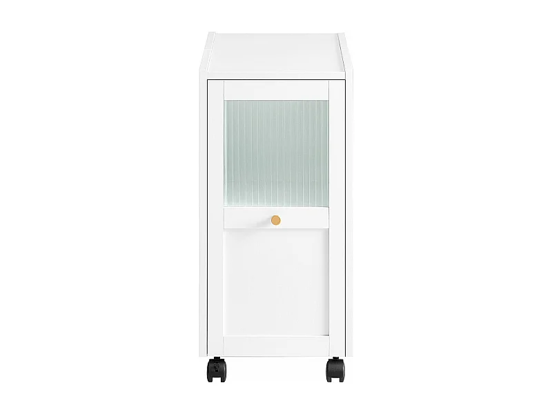 SoBuy FBT150-W Mesa auxiliar con 1 Cajón y 2 Puertas Blanco 70 x 31 x 60 cm