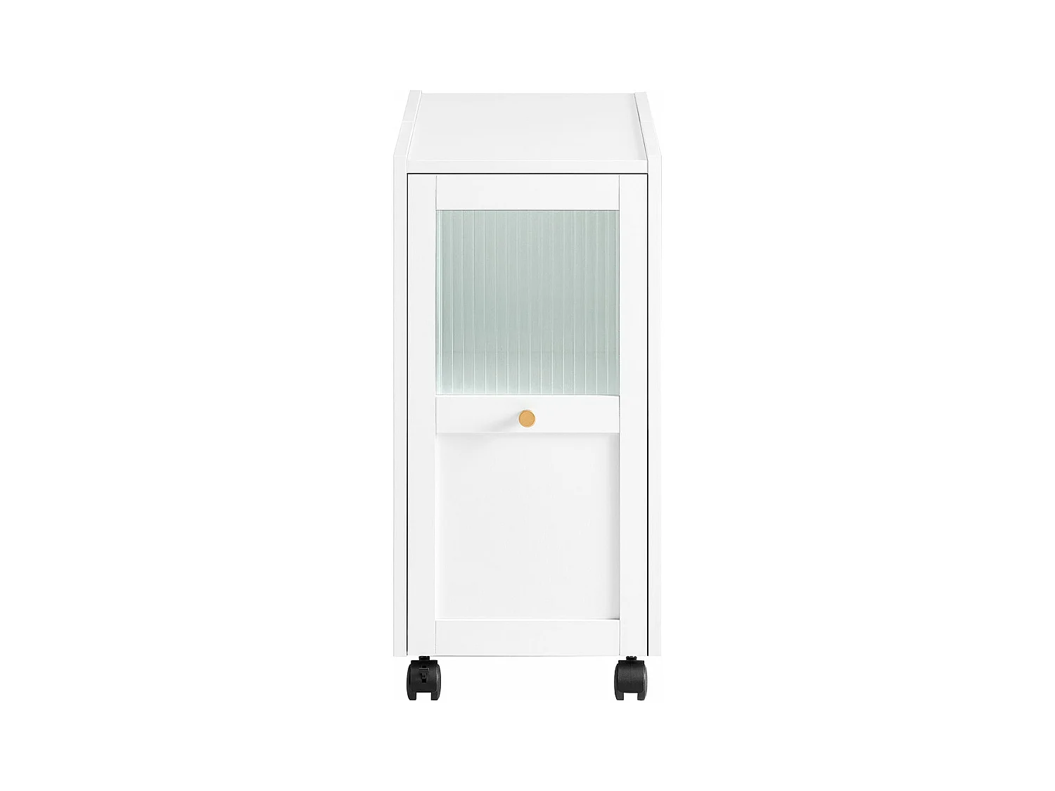 SoBuy Bout de Canapé Table de Chevet avec 1 Tiroir et 2 Portes, L31xP70xH60cm, Blanc FBT150-W