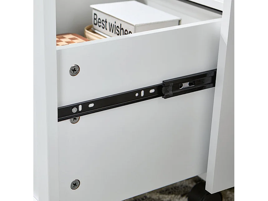 SoBuy Bout de Canapé Table de Chevet avec 1 Tiroir et 2 Portes, L31xP70xH60cm, Blanc FBT150-W