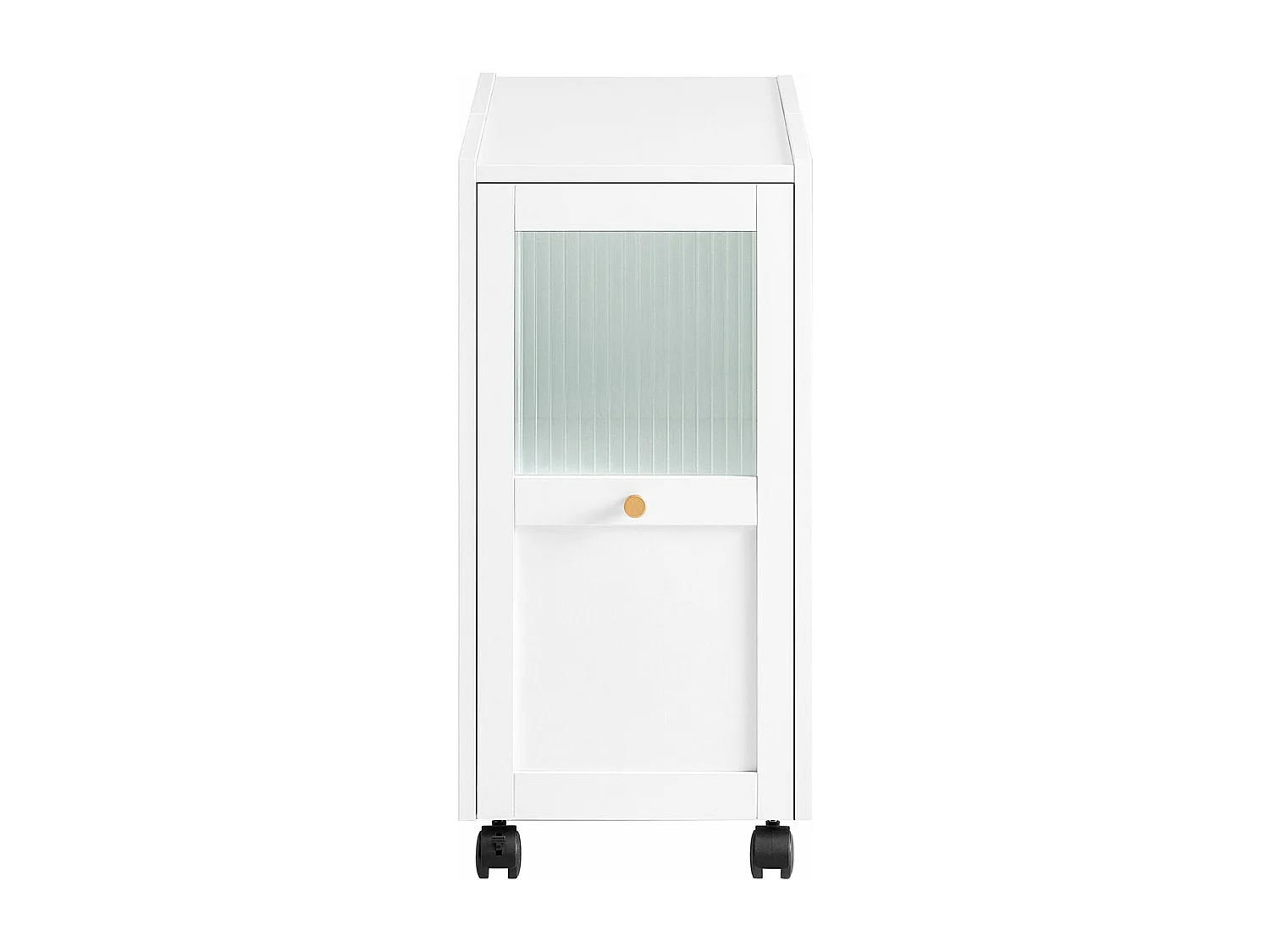 SoBuy Bout de Canapé Table de Chevet avec 1 Tiroir et 2 Portes, L31xP70xH60cm, Blanc FBT150-W