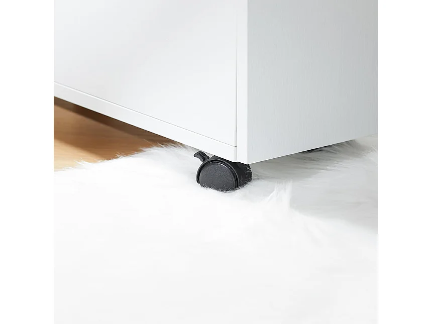 SoBuy Tavolino con ruote da divano Carrello con 2 cassetti Comodino camera da letto Naturale 50x20x60cm FBT155-WN