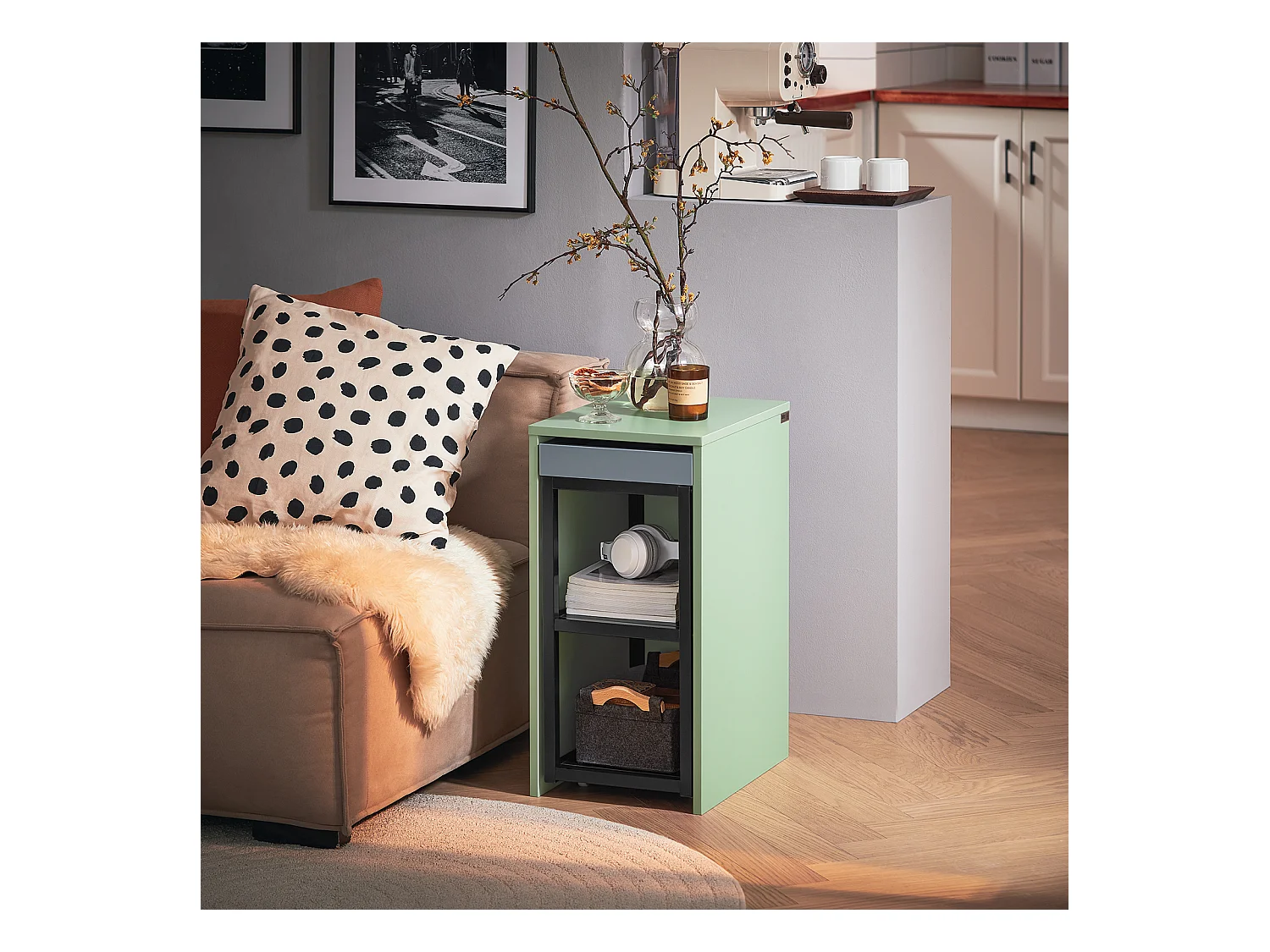 Zestaw 2 stolików kawowych FBT145-GR