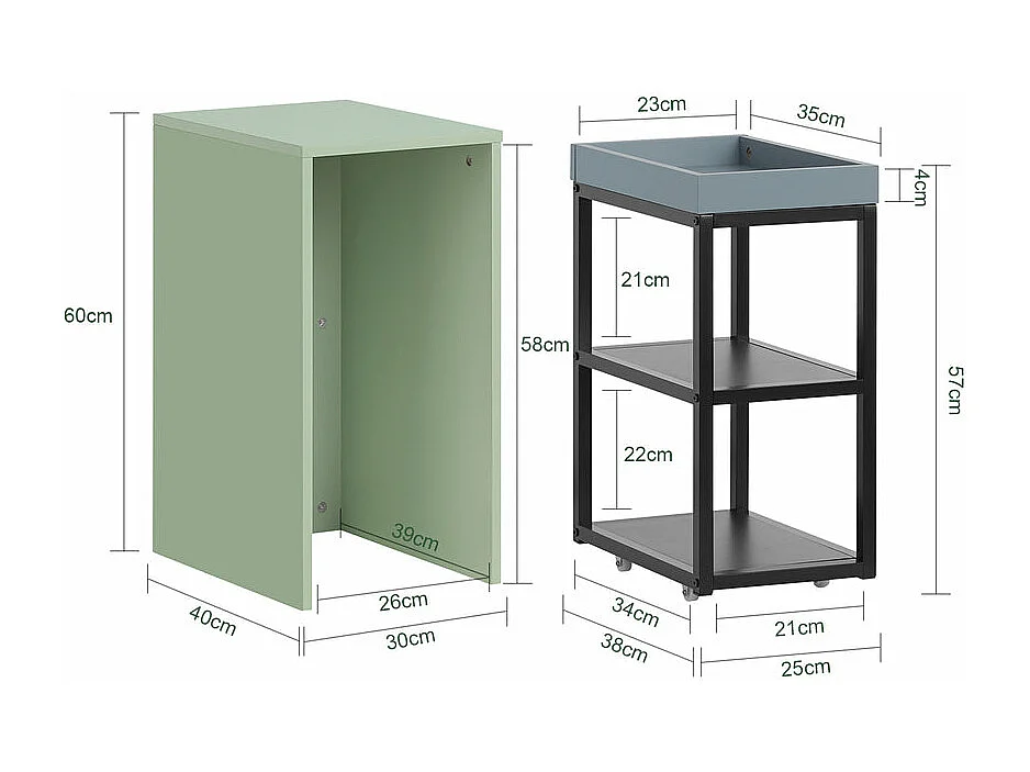 Zestaw 2 stolików kawowych FBT145-GR