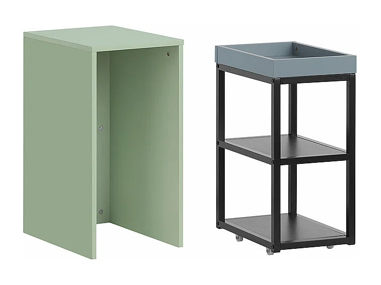 SoBuy FBT145-GR Bijzettafel, set van 2, bijzettafel, salontafel, stapelbaar, koffietafel, laptoptafel, verzorgingstafel