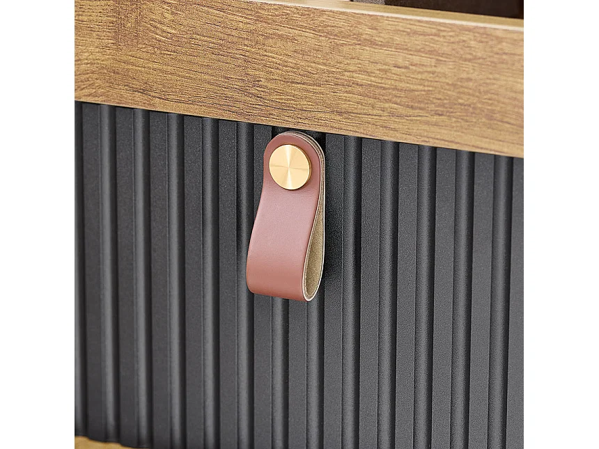 SoBuy FBT143-PF Bout de Canapé sur Roulettes Table de Chevet Table d'Appoint avec 1 Tiroir, 2 Compartiments Ouverts et 4 Portes