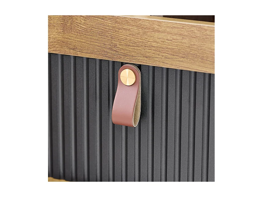 SoBuy FBT143-PF Bout de Canapé sur Roulettes Table de Chevet Table d'Appoint avec 1 Tiroir, 2 Compartiments Ouverts et 4 Portes