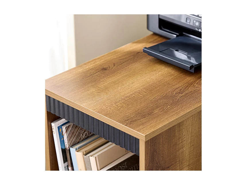 SoBuy FBT143-PF Bout de Canapé sur Roulettes Table de Chevet Table d'Appoint avec 1 Tiroir, 2 Compartiments Ouverts et 4 Portes