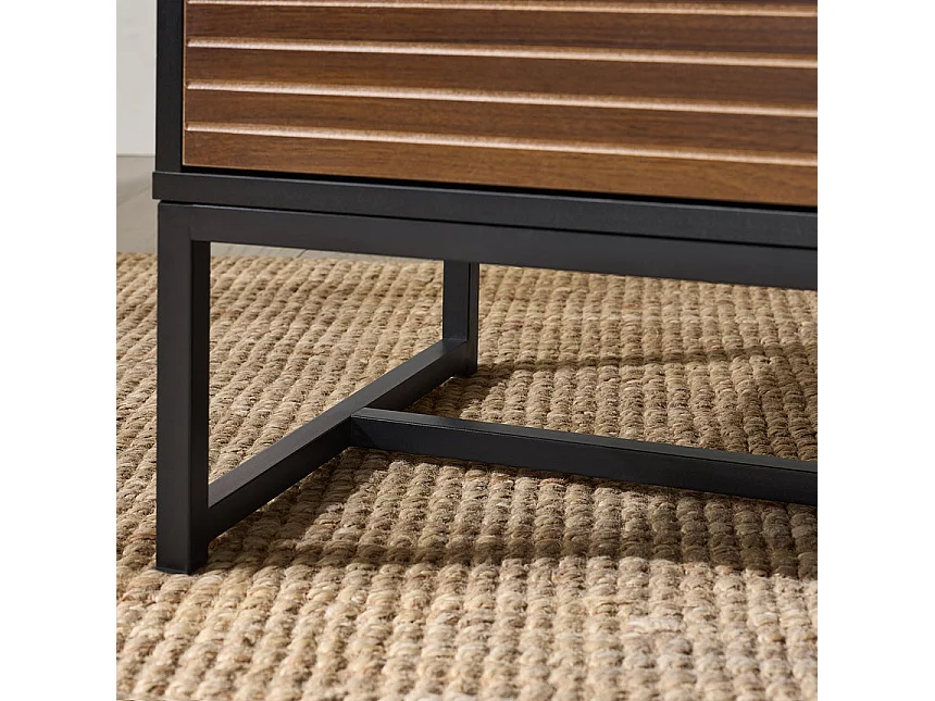 SoBuy FBT156-BR Bout de Canapé, Table de Chevet, Table de Nuit, Table d'Appoint avec 2 Tiroirs pour Salon, Chambre, Style Industriel, L50 x P40 x H50 cm, Noir-Marro