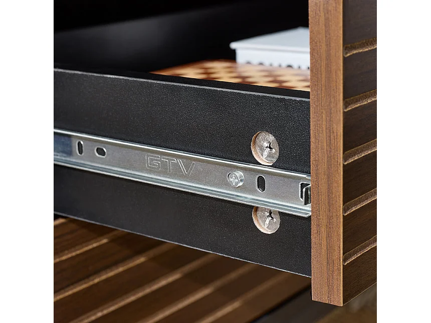 SoBuy FBT156-BR Bout de Canapé, Table de Chevet, Table de Nuit, Table d'Appoint avec 2 Tiroirs pour Salon, Chambre, Style Industriel, L50 x P40 x H50 cm, Noir-Marro