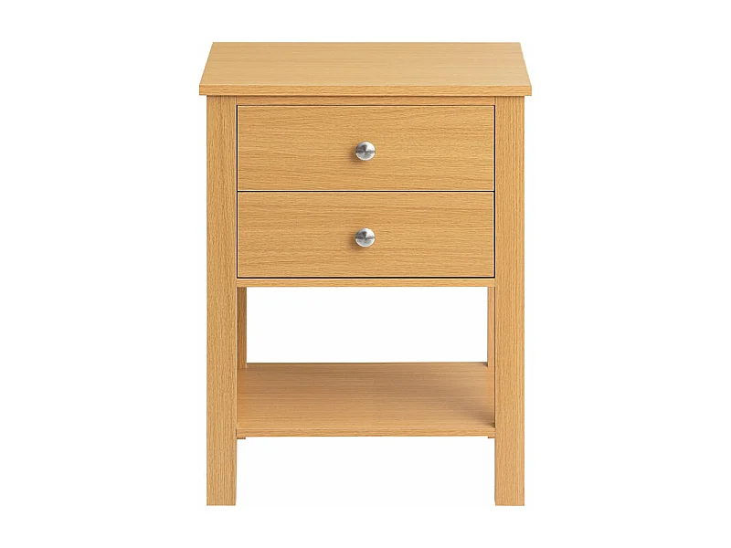 SoBuy FBT114-N Table de Chevet Bout de Canapé Table de Nuit Table d'Appoint Table Basse avec 1 Étagère et 2 Tiroirs