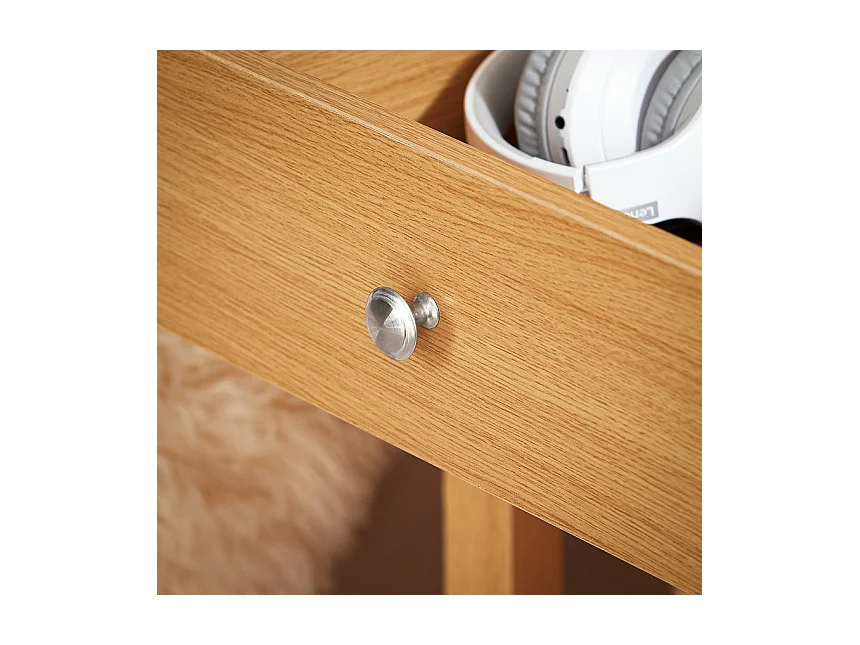 SoBuy FBT114-N Table de Chevet Bout de Canapé Table de Nuit Table d'Appoint Table Basse avec 1 Étagère et 2 Tiroirs