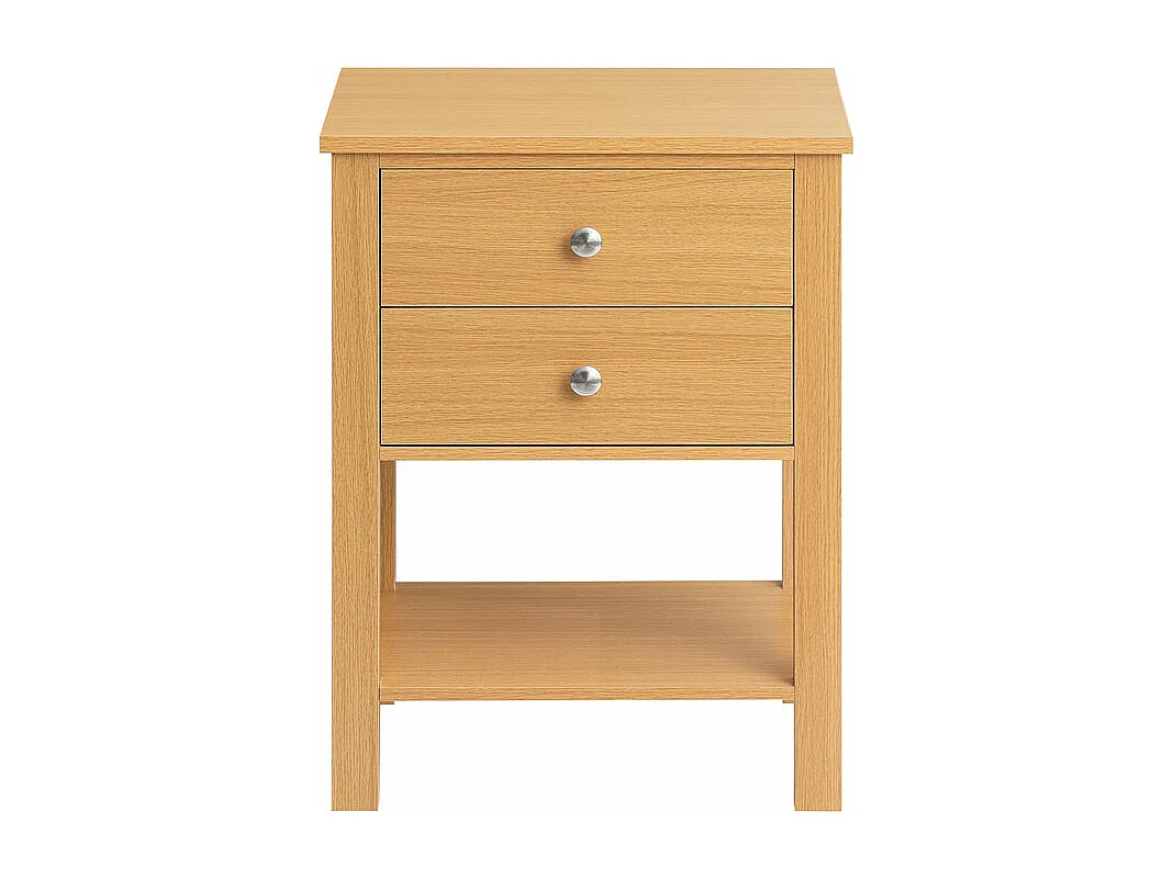 SoBuy FBT114-N Table de Chevet Bout de Canapé Table de Nuit Table d'Appoint Table Basse avec 1 Étagère et 2 Tiroirs