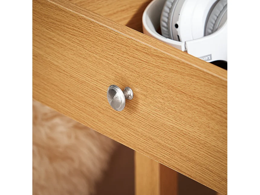 SoBuy FBT114-N Table de Chevet Bout de Canapé Table de Nuit Table d'Appoint Table Basse avec 1 Étagère et 2 Tiroirs