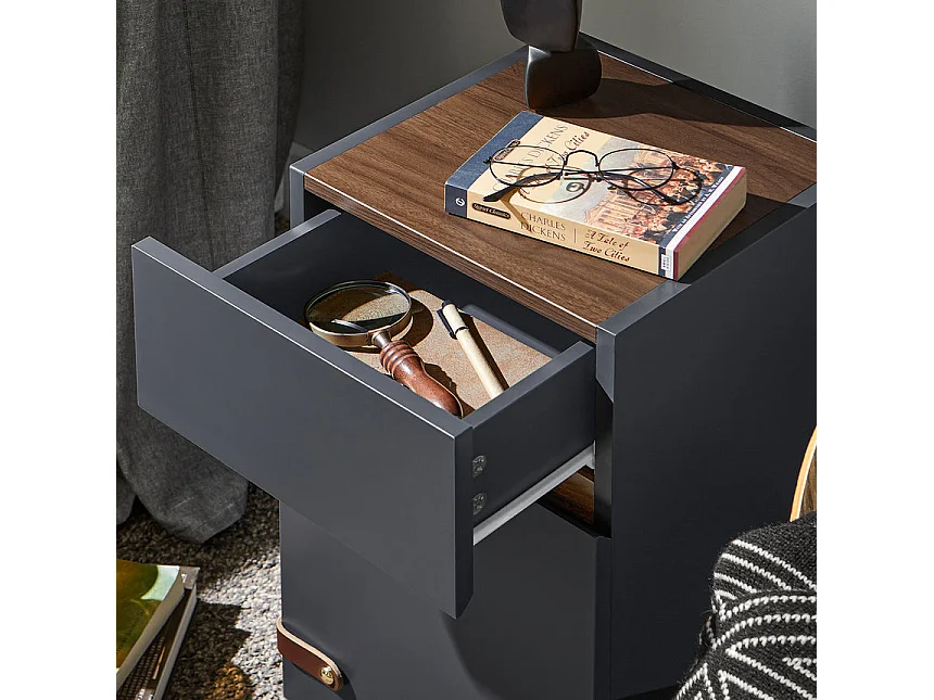 SoBuy FBT146-DG Nachtkastje, bankpunt, nachtkastje, bijzettafel, salontafel met 1 lade en 1 deur voor woonkamer, slaapkamer