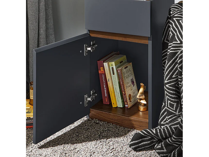 SoBuy FBT146-DG Nachtkastje, bankpunt, nachtkastje, bijzettafel, salontafel met 1 lade en 1 deur voor woonkamer, slaapkamer