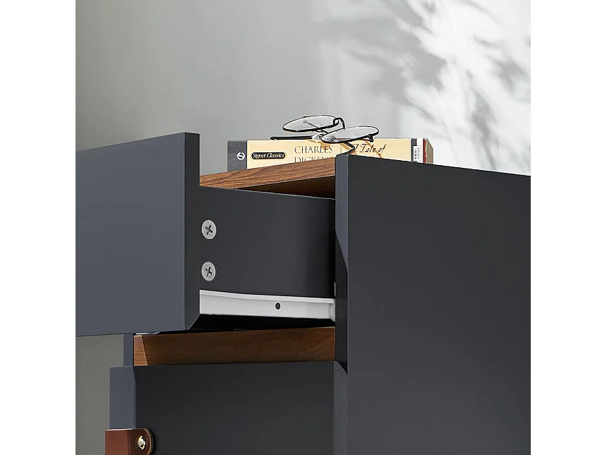 SoBuy FBT146-DG Nachtkastje, bankpunt, nachtkastje, bijzettafel, salontafel met 1 lade en 1 deur voor woonkamer, slaapkamer