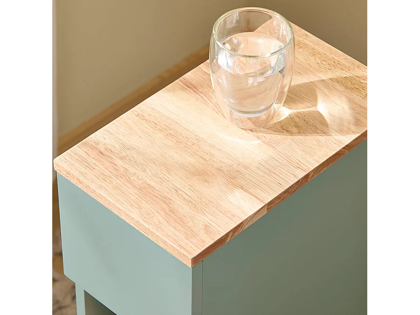 SoBuy FBT111-GR - Table de chevet moderne avec tiroir et 2 étagères L35cm x L20.2cm x H60cm