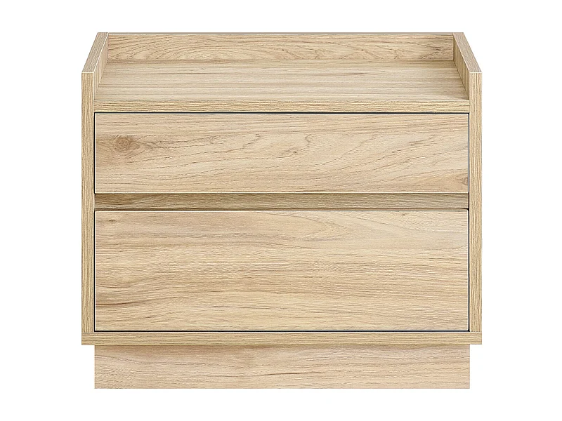 SoBuy Comodino per letto con 2 cassetti Tavolino stretto Tavolo telefono Naturale 50x40x40cm FBT153-N
