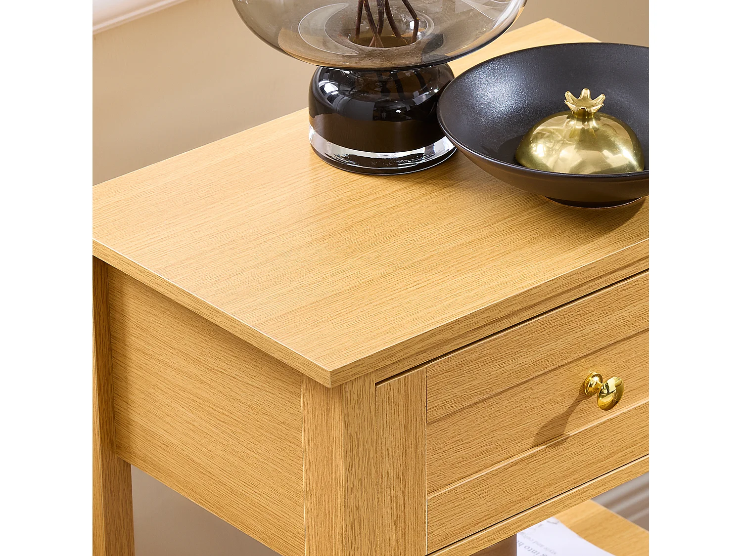 SoBuy FBT46-N - Table de chevet moderne avec tiroir L45cm x L30cm x H68cm