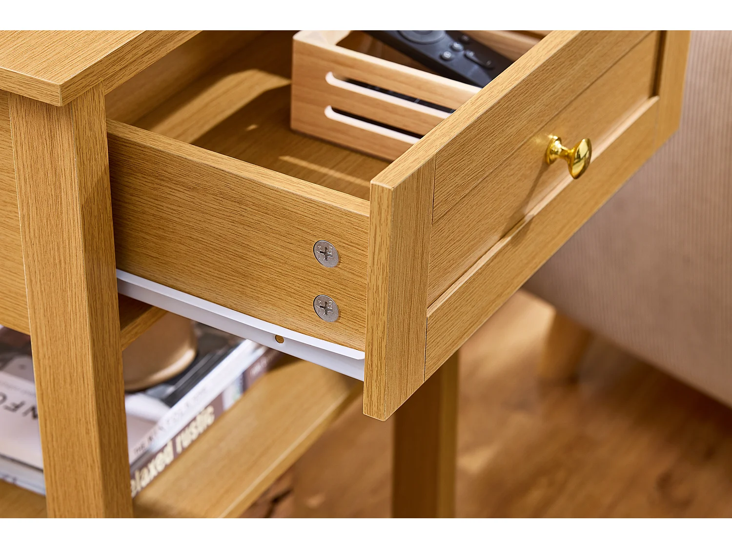 SoBuy FBT46-N - Table de chevet moderne avec tiroir L45cm x L30cm x H68cm