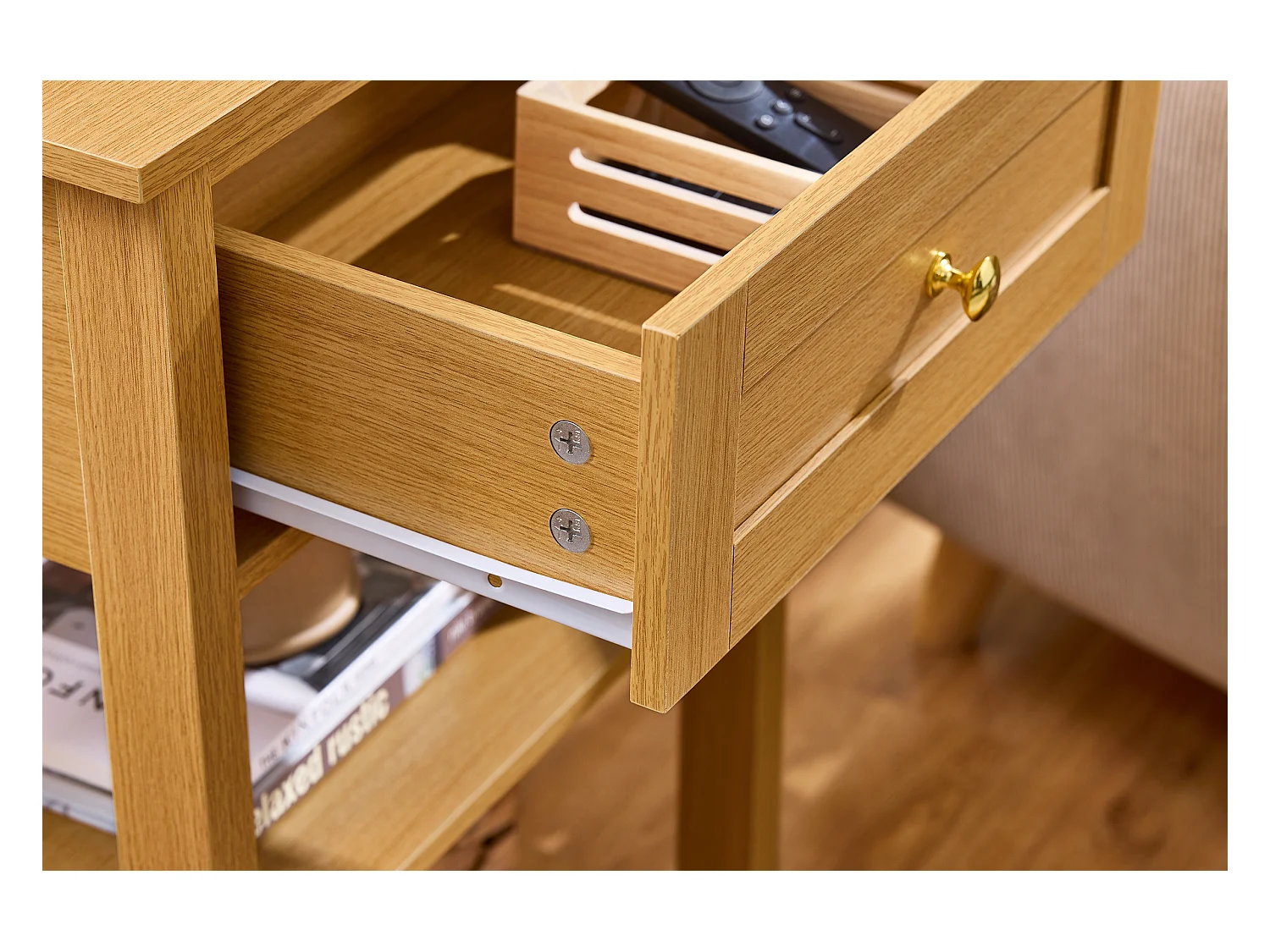 SoBuy FBT46-N - Moderner Nachttisch mit Schublade L45cm x B30cm x H68cm